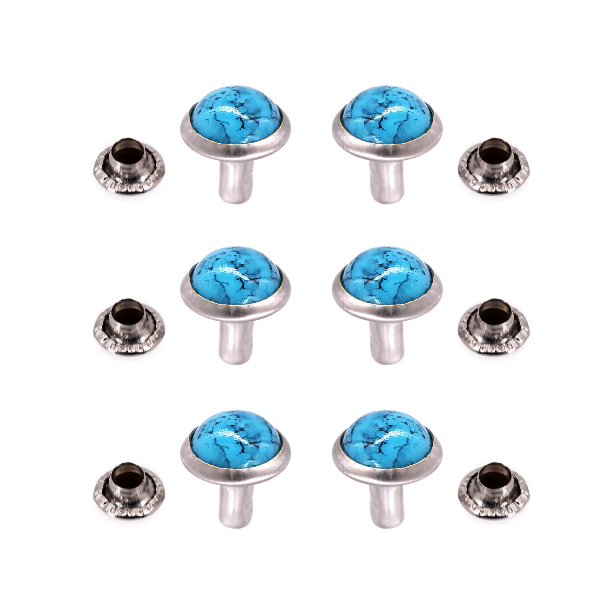 Turquoise Leather Button Studs, 6ct. by Bead Landing™